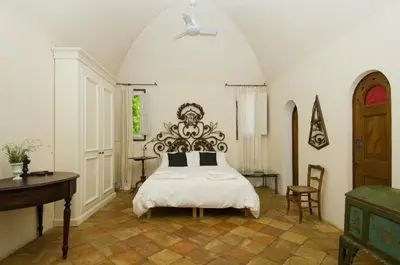 Letto o letti in una camera di Villa Edera