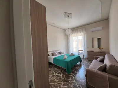 Letto o letti in una camera di IL SOLE SUL MARE a 100 m dal lungomare di Stazzo