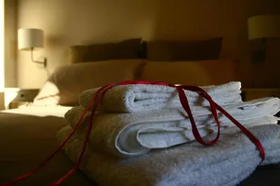Letto o letti in una camera di B&B Il Vulcano