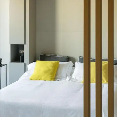 Letto o letti in una camera di Charming studio in an elegant residence in Catania