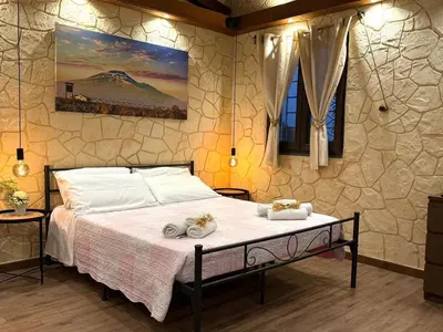 Letto o letti in una camera di Dependance in villa, Etna, natura, relax