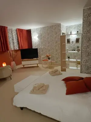 Letto o letti in una camera di Villa Sant'Andrea