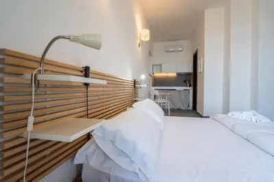 Letto o letti in una camera di Casa Scala