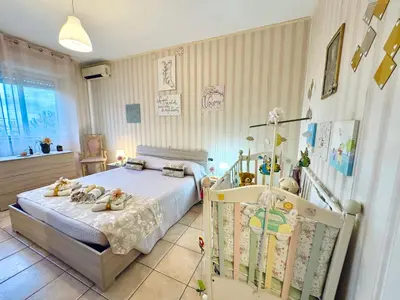 Letto o letti in una camera di Casa Esemes