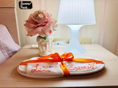 Letto o letti in una camera di Casa Esemes