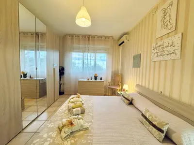 Letto o letti in una camera di Casa Esemes