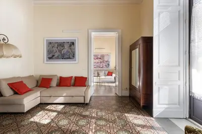 Area soggiorno di Catania City Center Historical Building Home